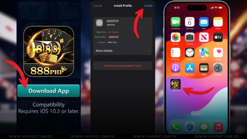 Install 888PHP App iOS